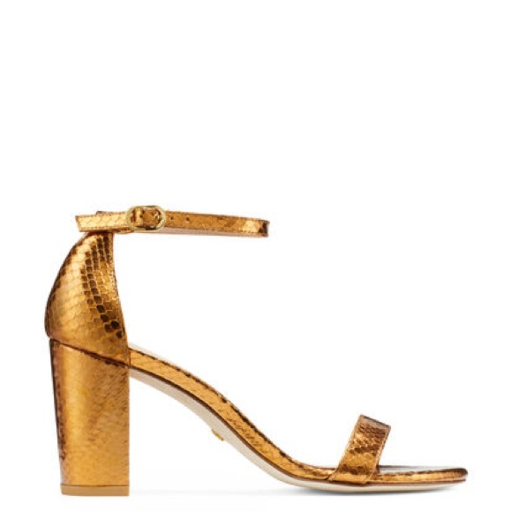Stuart Weitzman Nearly Nude sandals heels bronze  9.5